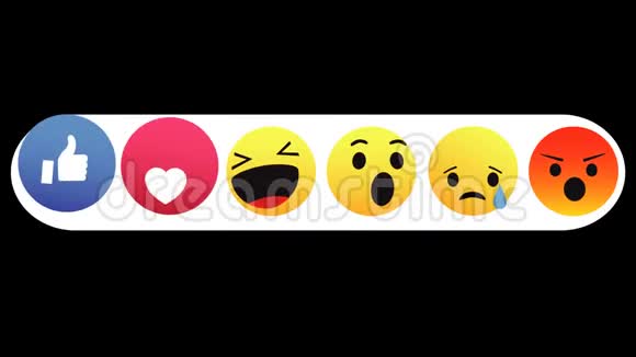 Facebook情感Emoji社交网络动画带有AlphaChannel循环4k视频的预览图