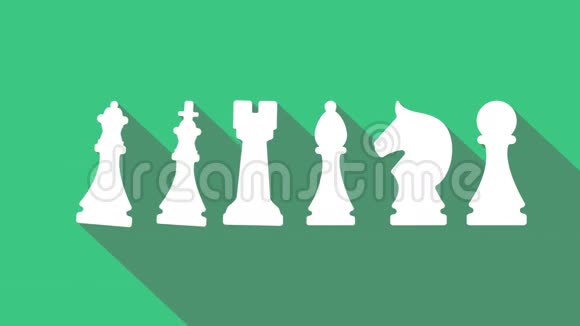 国际象棋信息动画典当骑士主教城堡女王国王图标的PNG格式与ALPHA透明度视频的预览图