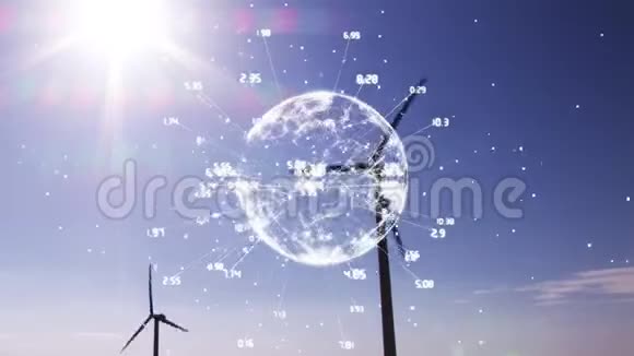 风力涡轮机和白球及网络连接视频的预览图