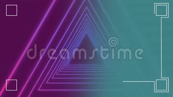 数字生成的霓虹三角动画视频的预览图