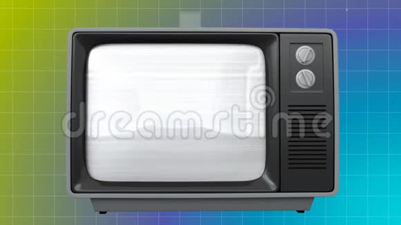 旧电视屏幕上有菠萝背景为格子图案视频的预览图