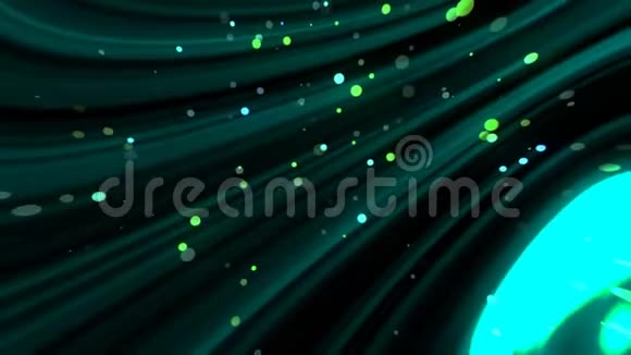 带有耀斑的抽象明亮粒子在太空中模仿雨水现代背景三维渲染视频的预览图