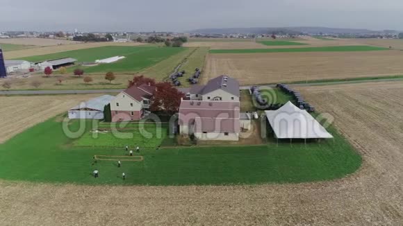 阿米什在一个被无人驾驶飞机捕获的农场举行婚礼视频的预览图