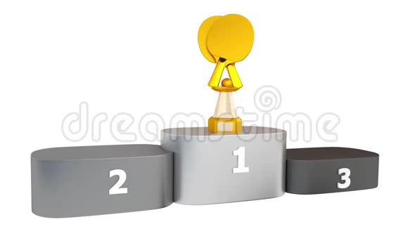 乒乓球金银铜奖杯出现在领奖台上视频的预览图
