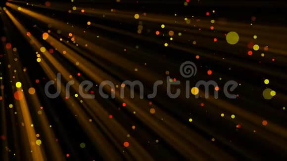 带有耀斑的抽象明亮粒子在太空中模仿雨水现代背景三维渲染视频的预览图