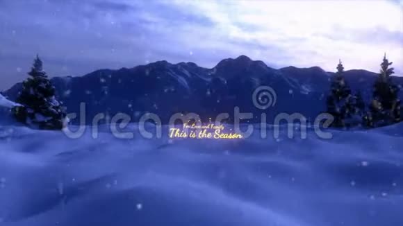 一个圣诞场景的动画以一棵圣诞树和一个金色的招牌结束视频的预览图
