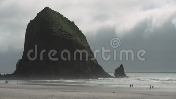 海斯塔克岩石薄雾坎农海滩4KUHD视频的预览图