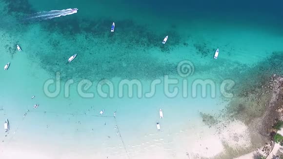 空中无人机照片标志性的热带绿松石水堆泻湖周围的石灰石悬崖菲菲岛视频的预览图