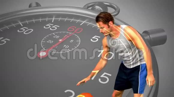 慢动作篮球运动员秒表图形视频的预览图