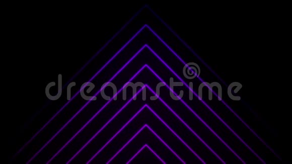 蓝色和紫色的氖激光光线在黑色背景上向上流动无缝环视频的预览图