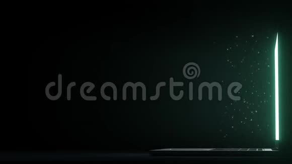2021年文字出现在笔记本电脑屏幕附近概念三维动画视频的预览图