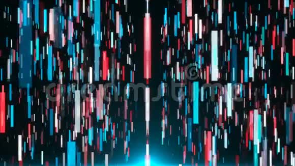 抽象的垂直彩色条纹是在空间抽象的数据通信计算机生成的背景三维视频的预览图
