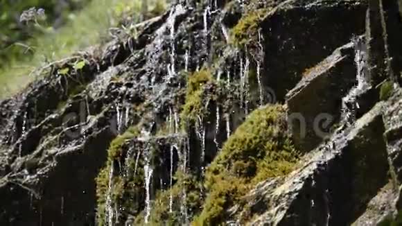 瑞士阿尔卑斯山的小瀑布视频的预览图