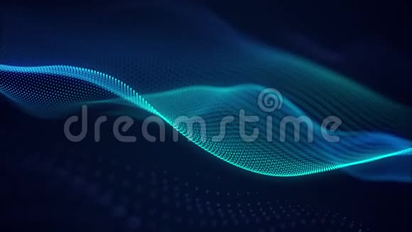 具有蓝光数字公司理念的美丽抽象波技术背景视频的预览图