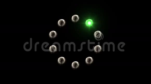 光装载条30fps最后5秒是可循环的径向绿色灯在黑色背景上发光动画射线视频的预览图