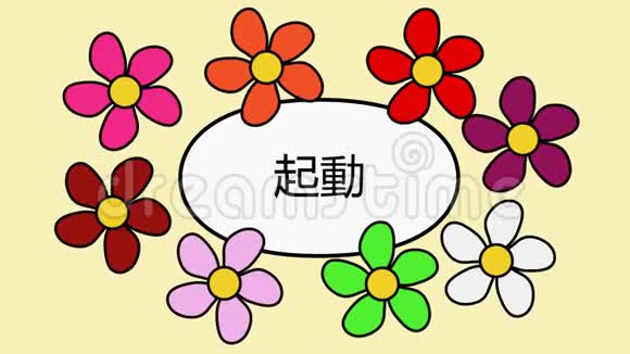 日本视频4k花卉和文字启动视频的预览图