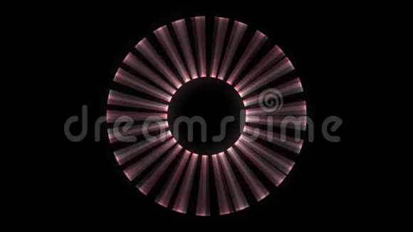 抽象动画的五彩生机勃勃的光条在黑暗的背景上绕着圆圈旋转动画视频的预览图