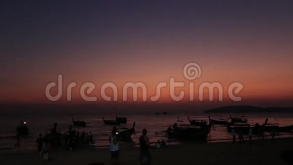 美丽的泰国海滩靠近克拉比的敖南海滩视频的预览图