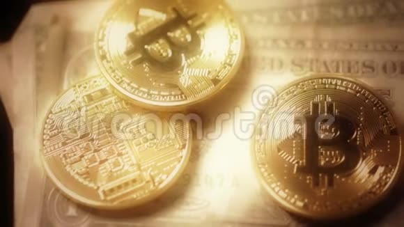 比特币在过时的美元钞票上视频的预览图