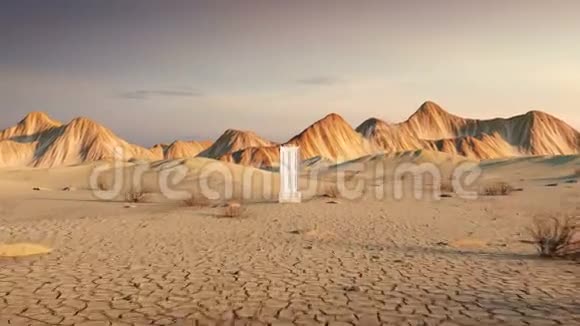 沙漠山脉景观的大门敞开视频的预览图