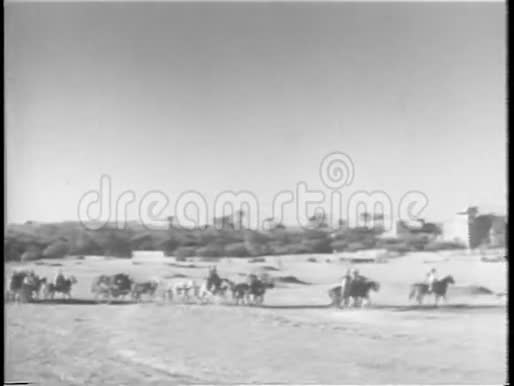 摩洛哥骑兵穿过沙漠视频的预览图