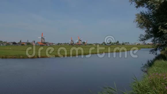 荷兰风车荷兰的典型景色视频的预览图
