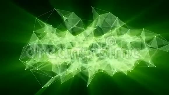 绿色神经丛网络转换为霓虹灯西班牙文本动画谢谢视频的预览图