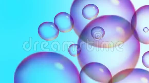 在蓝色梯度上浸泡气泡视频的预览图
