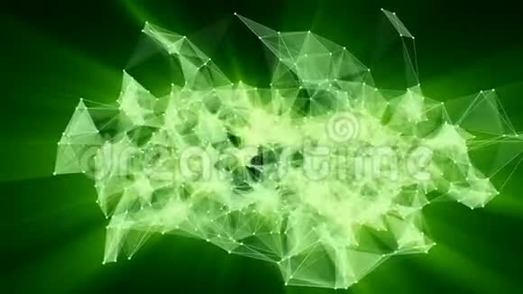 绿色神经丛网络转换为霓虹阿拉伯文字的动画谢谢视频的预览图