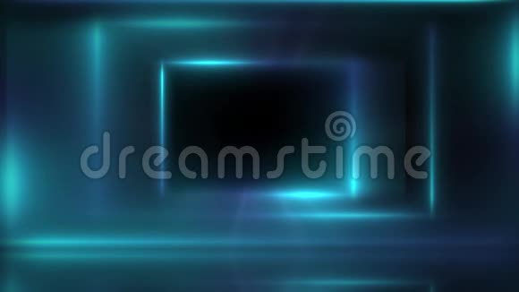 一个黑暗房间墙上闪烁的霓虹灯动画视频的预览图