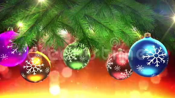 圣诞树和装饰品循环视频的预览图