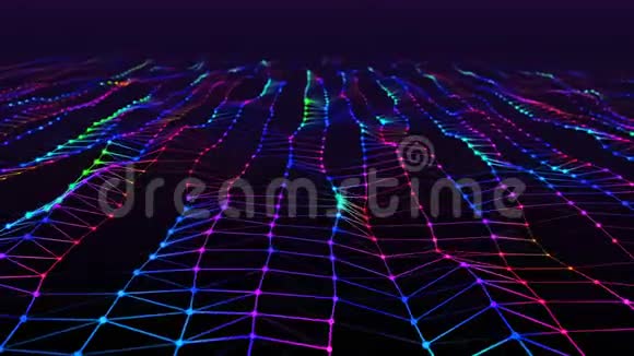 具有视野的现代抽象亮粒子表面波视频的预览图