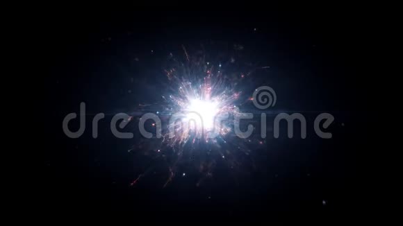 明亮圆形能量结构的红色未来空间粒子视频的预览图