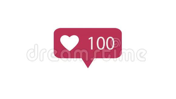 动画4K白色背景上的粉红色图标就像数社交媒体喜欢1500K视频的预览图