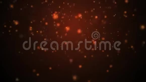 空间中不同大小的橙色粒子视频的预览图