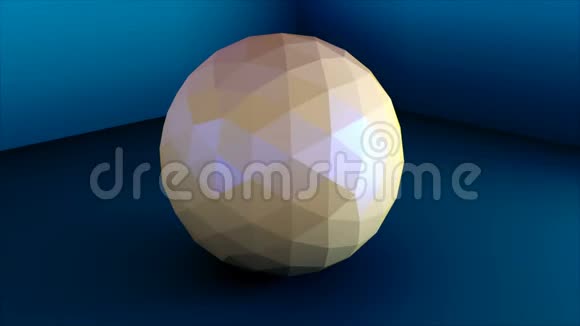 低聚球体在角落简单的形状三维渲染现代背景视频的预览图