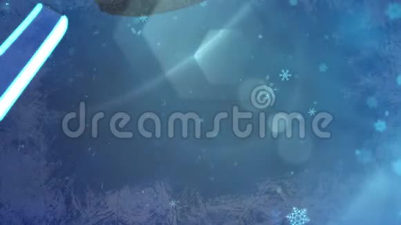 摘要蓝雪飘落动画结束快乐假期文字在闪亮的背景视频的预览图