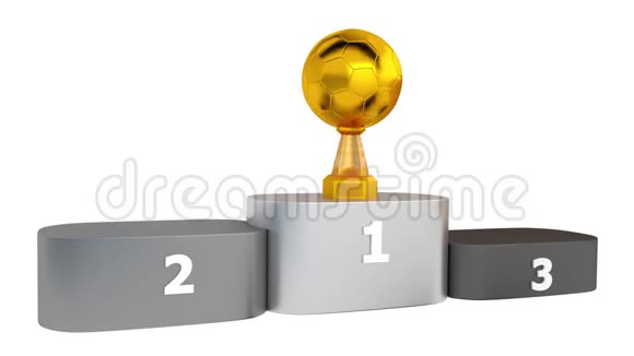 足球金牌银牌和铜牌出现在领奖台上视频的预览图