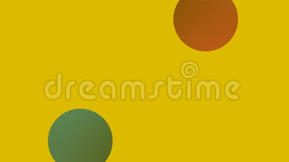 两个圆圈在黄色背景上运动视频的预览图