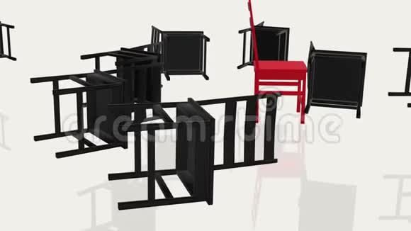 白色的红色和黑色椅子概念视频的预览图
