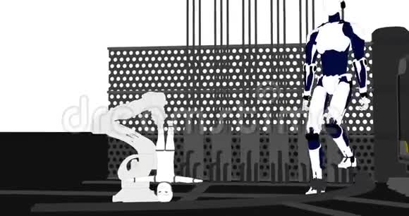 一种卡通风格的工厂机器人动画视频的预览图
