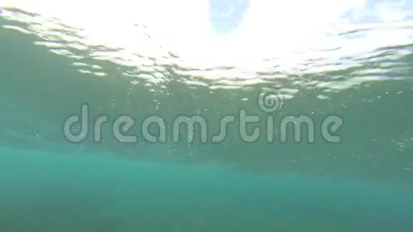 冲浪者骑行波的水下景观视频的预览图