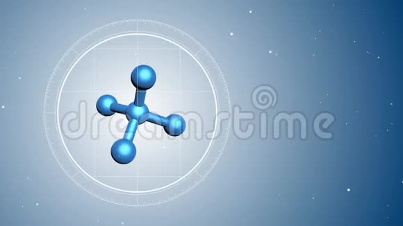 抽象分子的3D动画荧光显微镜刻度医学或科学概念视频的预览图