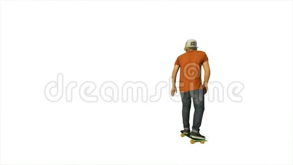 年轻的白种人滑板对白种人4K视频的预览图
