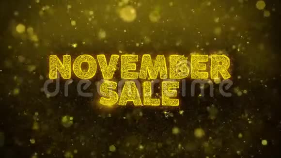11月黄金闪光石颗粒动画销售文本视频的预览图