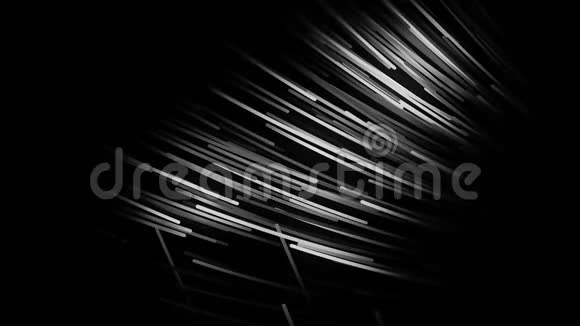 黑色背景下迪纳米飞行中的一束光纤无缝环动画光线反射在视频的预览图