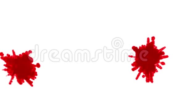 三维渲染红色墨水在水中的白色背景与卢马哑光作为阿尔法面具的墨水效果或背景多重视频的预览图