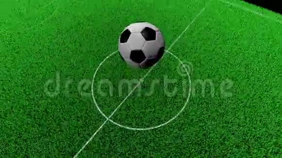 足球3D模型足球在足球场上跳跃视频的预览图