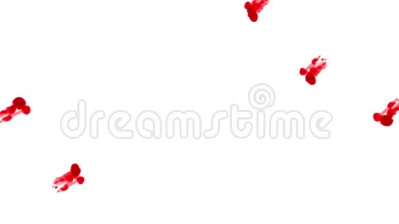 三维渲染红色墨水在水中的白色背景与卢马哑光作为阿尔法面具的墨水效果或背景多重视频的预览图