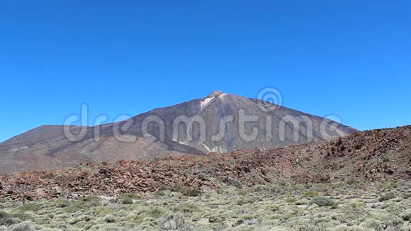 山顶瓦肯诺火山口景观沙漠山谷蒂德皮科德尔视频的预览图
